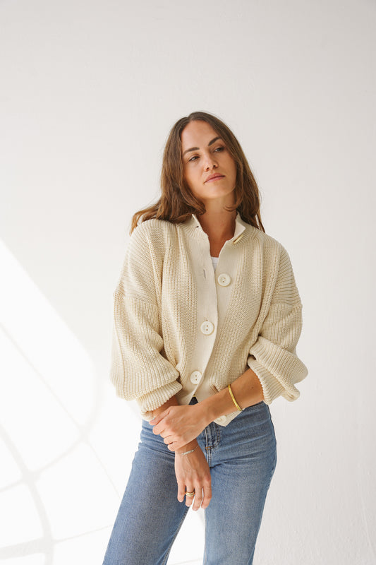 Cotton cardigan ecru
